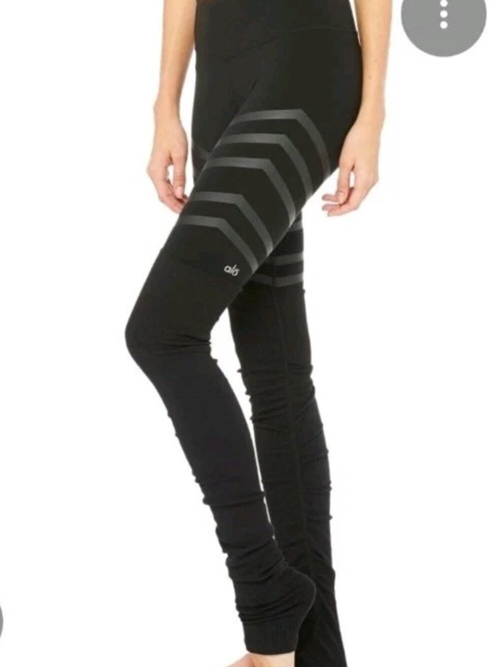 Alo Yoga 💕 Goddess Black Stripe Leggings Stretch Gym Pants Size Small